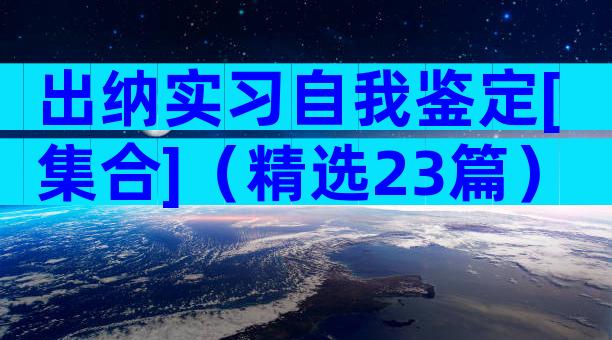 出纳实习自我鉴定[集合]（精选23篇）